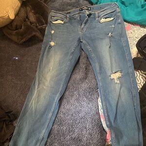 Hollister Light Blue Distressed Skinny Jeans